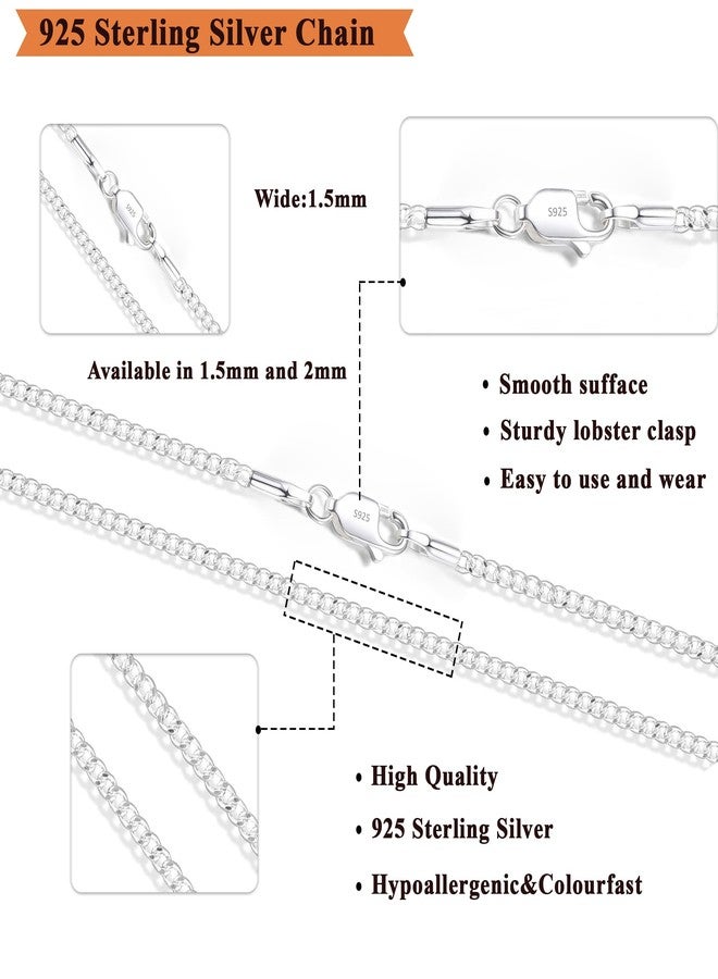 Kenailw 1.5mm Cuban Link Chains for Women Men, s925 Sterling Silver Plated Necklace Curb Chain 24 Inch Christmas Stuffer Gifts - Image 3